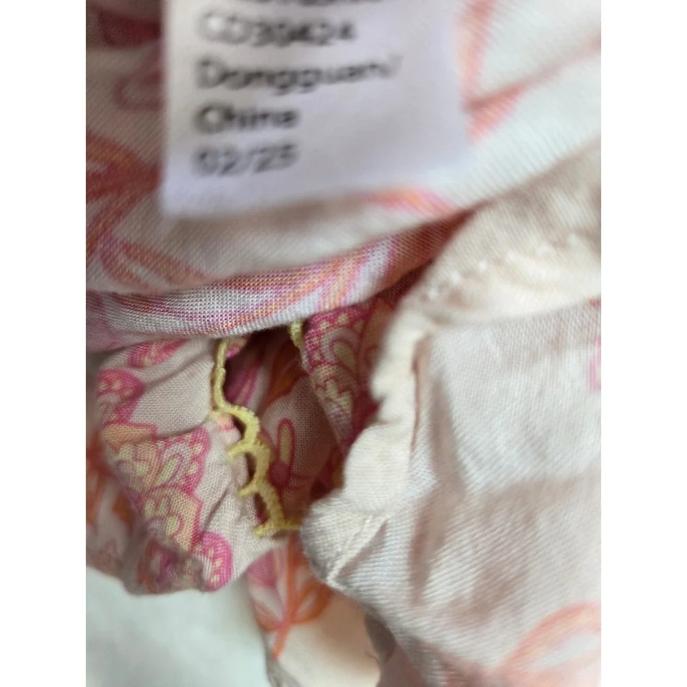 Haute Hippie Kids Pink Floral‎ Paisley Boho Romper Ruffle Sleeve Size 6